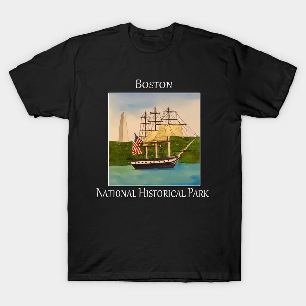 Boston National Historical Park, Old Ironsides T-Shirt by WelshDesigns